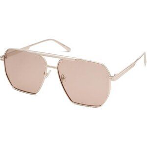 Unisex Light Gold&Brown Oversized Square Polarized Sunglasses for Vintage Shades